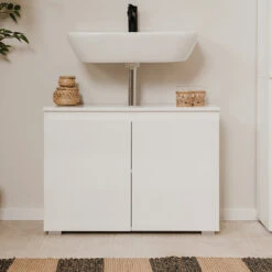 Meuble Sous Vasque 2 Portes Capetown Blanc -ATMOSPHERA Soldes Boutique meuble sous vasque 2 portes capetown blanc 3