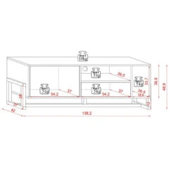 Meuble TV 2 Portes 2 Niches Oslo Blanc 14 Meuble TV 2 Portes 2 Niches Oslo Blanc -ATMOSPHERA Soldes Boutique meuble tv 2 portes 2 niches oslo blanc 5