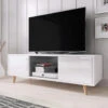 Meuble TV 2 Portes Sweden Blanc -ATMOSPHERA Soldes Boutique meuble tv 2 portes sweden blanc