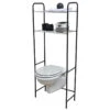 Meuble WC 2 Tablettes Pour Toilettes Noir Et Chrome -ATMOSPHERA Soldes Boutique meuble wc 2 tablettes pour toilettes noir chrome