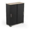 Demeyere Rangement 2 Portes Coulissantes Izzy Noir Et Bois -ATMOSPHERA Soldes Boutique rangement 2 portes coulissantes izzy noir et bois