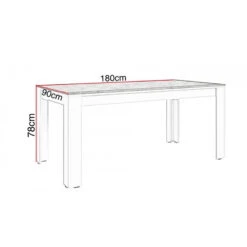 Table à Manger 180cm Blanc Et Gris Béton Gent -ATMOSPHERA Soldes Boutique table a manger 180cm blanc et gris beton gent 2