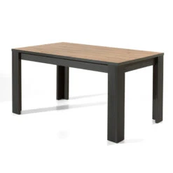 Table à Manger 160 Cm Coloris Noir Et Bois Wiva