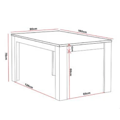 Table à Manger 160 Cm Coloris Noir Et Bois Wiva -ATMOSPHERA Soldes Boutique table a manger lodz 160cm 3