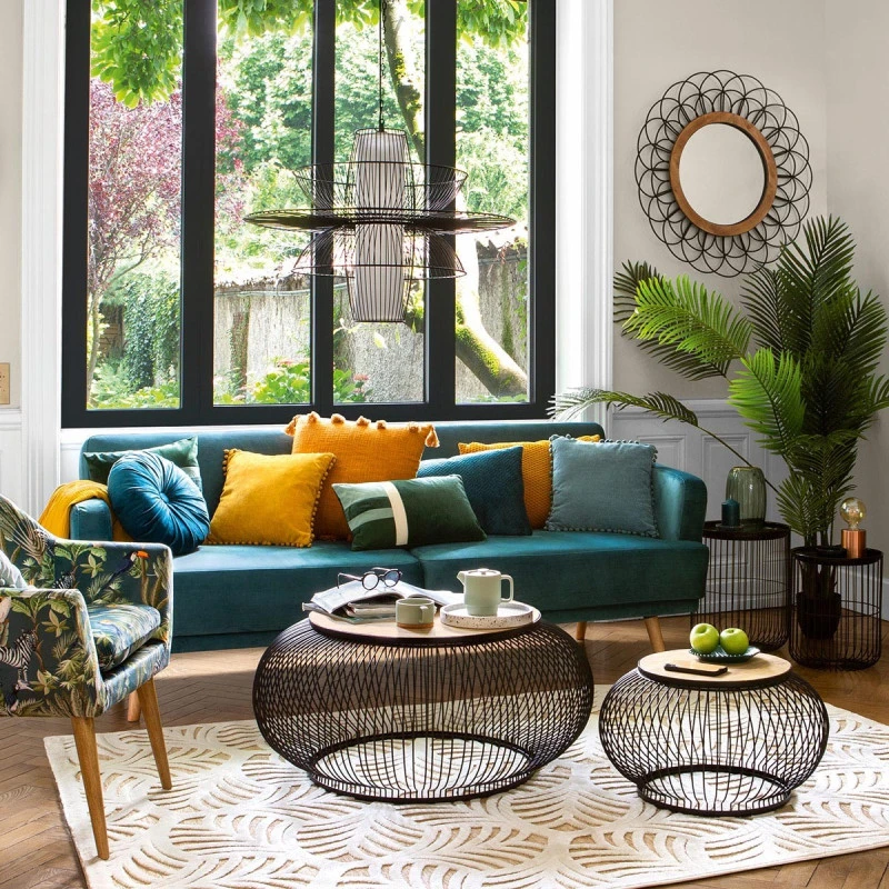 Table Basse X2 Métal Et Bois De Manguier Esther Atmosphera 2 Table Basse X2 Métal Et Bois De Manguier Esther Atmosphera – Image 2