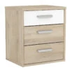 Demeyere Table De Chevet 3 Tiroirs Naturel Et Blanc Santorini -ATMOSPHERA Soldes Boutique table de chevet 3 tiroirs naturel et blanc santorini
