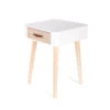 Table De Chevet Pieds Bois 1 Tiroir Blanc -ATMOSPHERA Soldes Boutique table de chevet pieds bois 1 tiroir blanc