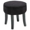 Tabouret En Velours Adriel Coloris Noir Atmosphera -ATMOSPHERA Soldes Boutique tabouret adriel en velours coloris noir