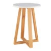 Tabouret Avec Pieds En Bambou & Plateau Blanc -ATMOSPHERA Soldes Boutique tabouret avec pieds en bambou plateau blanc