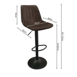 Tabouret De Bar Barcelona PU Brun Foncé -ATMOSPHERA Soldes Boutique tabouret de bar barcelona pu brun fonce 3