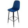 Tabouret De Bar En Velours Bleu Indigo Pieds Métal Inoui -ATMOSPHERA Soldes Boutique tabouret de bar en velours bleu indigo pieds metal inoui