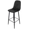 Tabouret De Bar En Velours Noir Pieds Métal Inoui -ATMOSPHERA Soldes Boutique tabouret de bar en velours noir pieds metal inoui