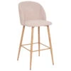 Tabouret De Bar Lin Céleste Pieds Effet Bois Atmosphera -ATMOSPHERA Soldes Boutique tabouret de bar lin celeste pieds effet bois atmosphera