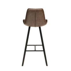 Tabouret De Bar Palmas PU Brun Foncé -ATMOSPHERA Soldes Boutique tabouret de bar palmas pu brun fonce 1 4
