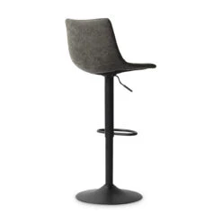 Tabouret De Bar Réglable Trevi PU Gris -ATMOSPHERA Soldes Boutique tabouret de bar reglable trevi pu gris 1 1