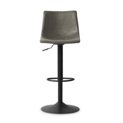 Tabouret De Bar Réglable Trevi PU Gris -ATMOSPHERA Soldes Boutique tabouret de bar reglable trevi pu gris 1 3