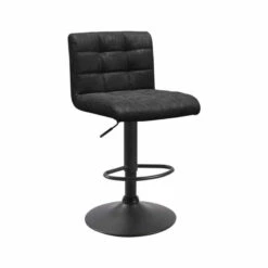 Tabouret Pivotant Hauteur Réglable Yeimy PU Noir