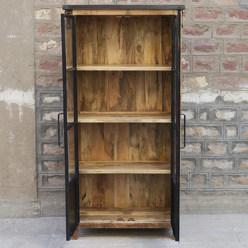 Vitrine 2 Portes Bois De Manguier Et Métal 4 Vitrine 2 Portes Bois De Manguier Et Métal – Image 4