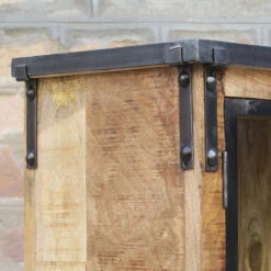 Vitrine 2 Portes Bois De Manguier Et Métal 11 Vitrine 2 Portes Bois De Manguier Et Métal -ATMOSPHERA Soldes Boutique vitrine 2 portes bois de manguier et metal 1 4