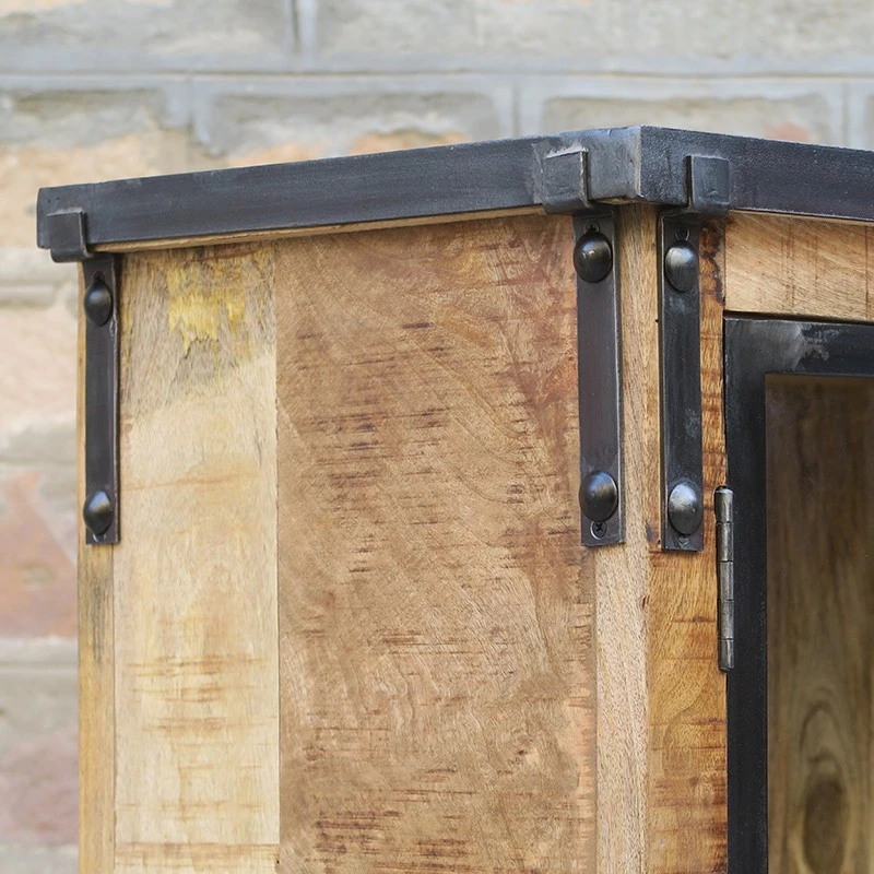 Vitrine 2 Portes Bois De Manguier Et Métal 5 Vitrine 2 Portes Bois De Manguier Et Métal – Image 5