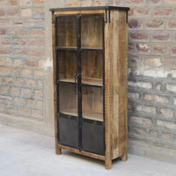 Vitrine 2 Portes Bois De Manguier Et Métal 12 Vitrine 2 Portes Bois De Manguier Et Métal -ATMOSPHERA Soldes Boutique vitrine 2 portes bois de manguier et metal 1 5