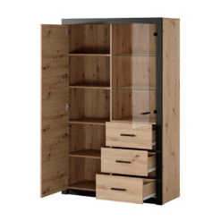 Vitrine 2 Portes Naturel Et Noir Brussel -ATMOSPHERA Soldes Boutique vitrine 2 portes naturel et noir bruges 2