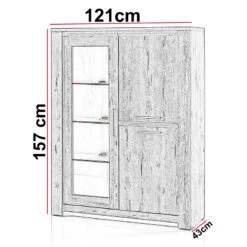 Vitrine 3 Portes LED Coloris Bois Clair Warschau 7 Vitrine 3 Portes LED Coloris Bois Clair Warschau -ATMOSPHERA Soldes Boutique vitrine 3 portes led coloris bois clair warschau 3