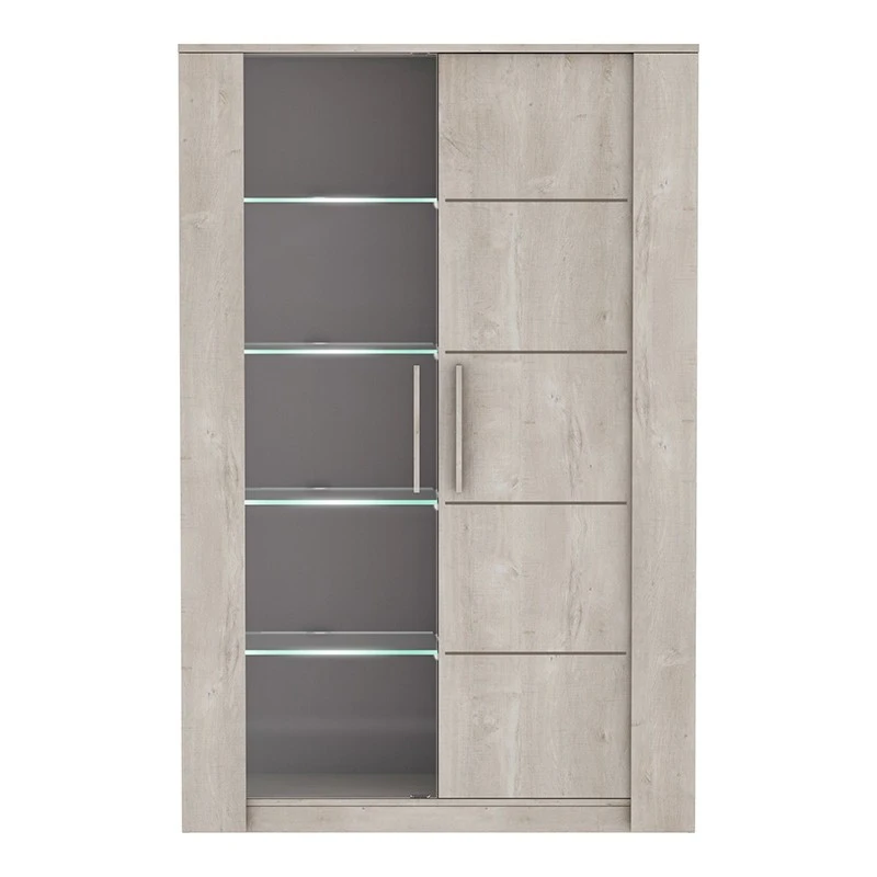 Demeyere Vitrine LED 2 Portes CANNES Chêne Champagne/béton Clair 3 Demeyere Vitrine LED 2 Portes CANNES Chêne Champagne/béton Clair – Image 3