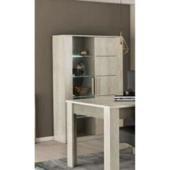 Demeyere Vitrine LED 2 Portes CANNES Chêne Champagne/béton Clair 10 Demeyere Vitrine LED 2 Portes CANNES Chêne Champagne/béton Clair -ATMOSPHERA Soldes Boutique vitrine led 2 portes cannes chene champagne beton clair 3
