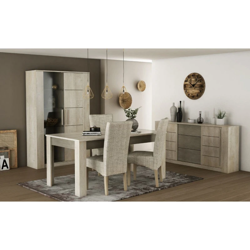 Demeyere Vitrine LED 2 Portes CANNES Chêne Champagne/béton Clair 6 Demeyere Vitrine LED 2 Portes CANNES Chêne Champagne/béton Clair – Image 6